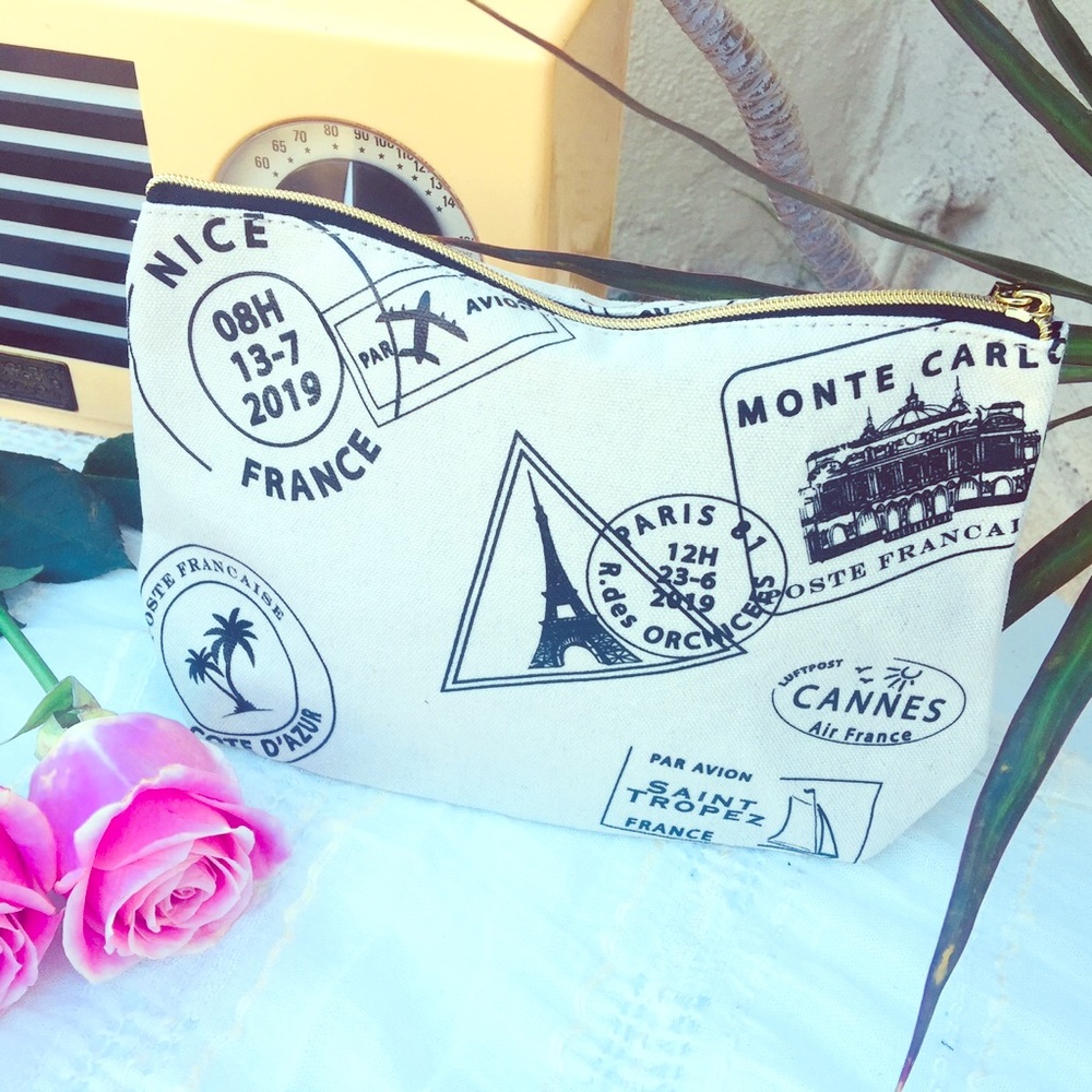 💝 Lancôme Endless Summer Cosmetic Make Up Bag NEW Black Tan